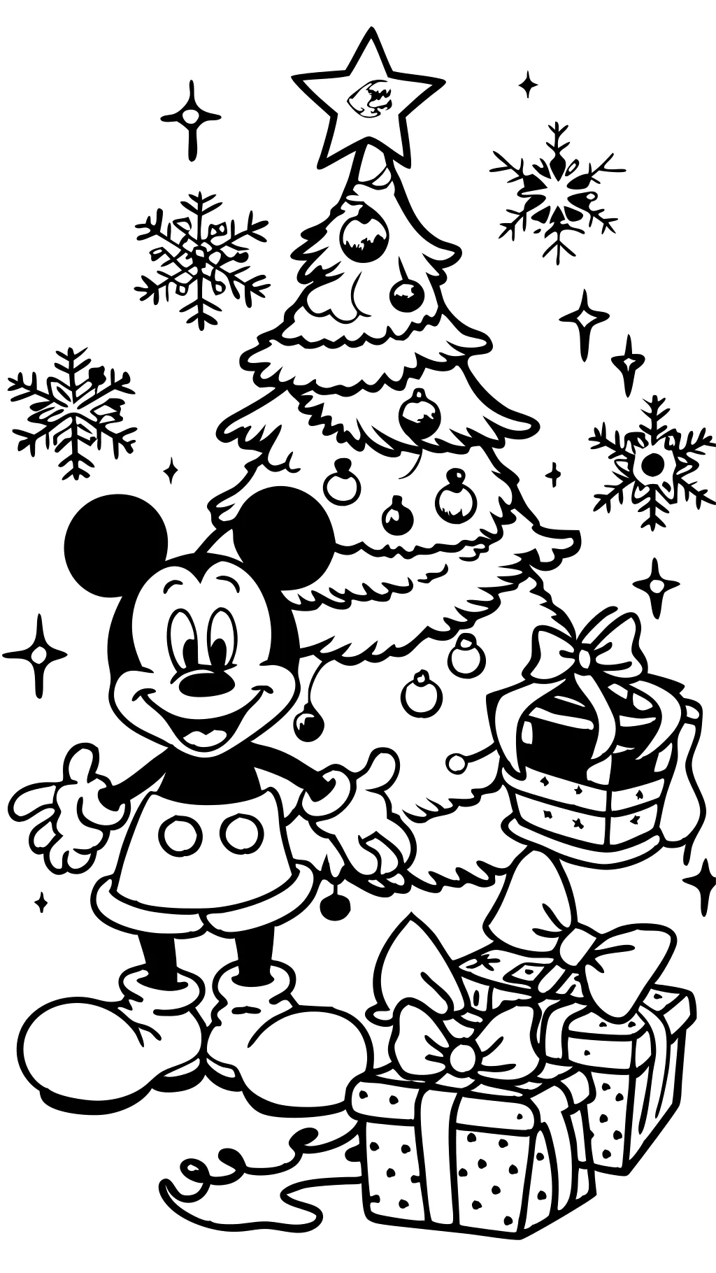 Páginas para colorear imprimibles de Disney Christmas